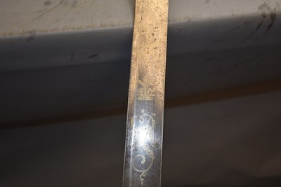 Lot 809 - A 1796 PATTERN HEAVY CAVALRY OFFICER'S SWORD BLADE