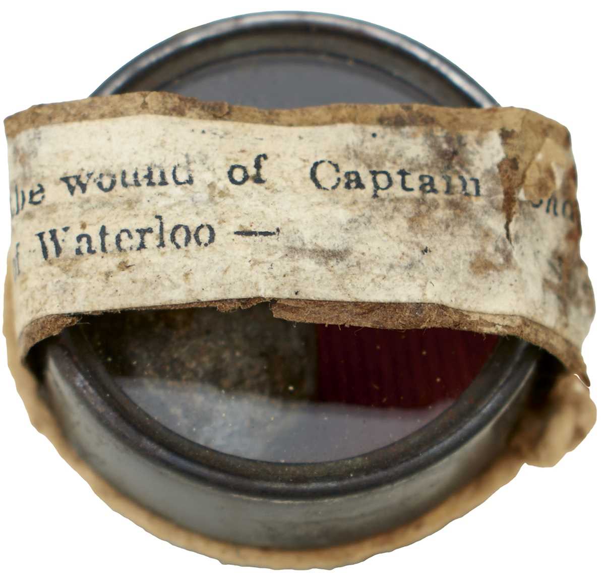 Lot 815 - A MUSKET BALL TAKEN FROM A WOUNDED OFFICER AT WATERLOO