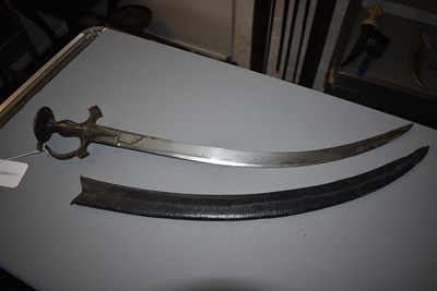 Lot 238 - A 19TH CENTURY INDIAN SWORD OR TULWAR FOR A CHILD