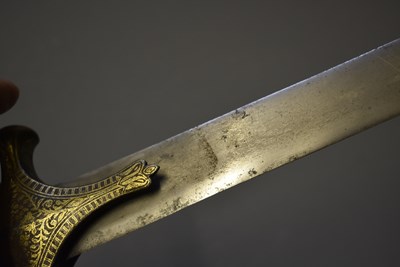 Lot 240 - A 19TH CENTURY INDIAN TULWAR OR SWORD