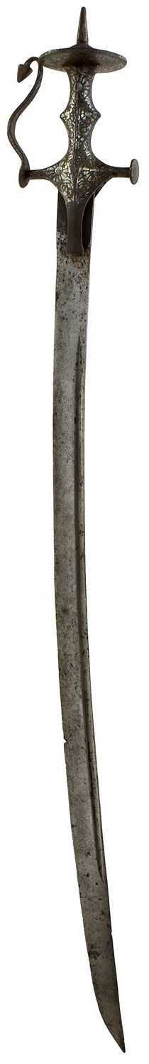 Lot 48 - A LATE 18TH OR EARLY 19TH CENTURY INDIAN TULWAR OR SWORD