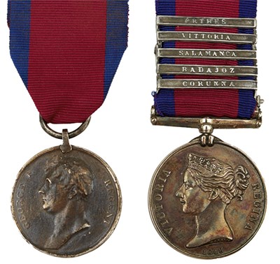 Lot 733 - COPY WATERLOO MEDALS, renamed CORPORAL JONATHAN FOXXXX BATT.