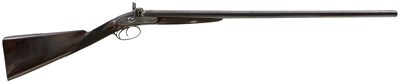 Lot 582 - A CRISP 12-BORE DOUBLE BARRELLED PERCUSSION SPORTING GUN BY THOMAS BOSS