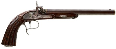 Lot 266 - A 25-BORE PERCUSSION TARGET PISTOL BY BRECHT OF WEIMAR