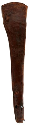 Lot 506 - A TOOLED LEATHER AMERICAN CARBINE OR RIFLE HOLSTER