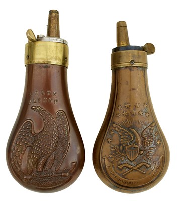 Lot 467 - A SMALL COLT'S PATENT EAGLE POWDER FLASK