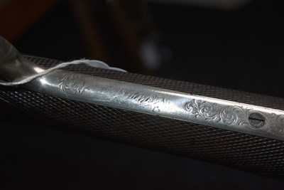 Lot 589 - A 14-BORE DOUBLE BARRELLED PERCUSSION SILVER MOUNTED SPORTING GUN BY JOHN MANTON & SON