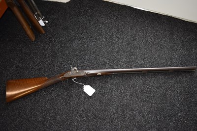 Lot 595 - A 16-BORE DOUBLE BARRELLED PERCUSSION SPORTING GUN BY SMITH