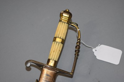 Lot 12 - A NAVAL OFFICER'S FIVE BALL HILTED SPADROON