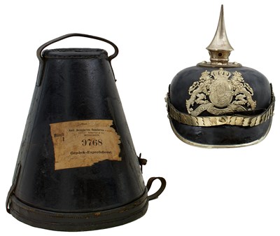 Lot 710 - A GOOD BAVARIAN OFFICER'S PICKELHAUBE