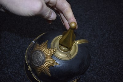 Lot 713 - A RARE MECKLENBURG-SCHWERIN OFFICER'S PICKELHAUBE