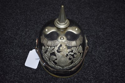 Lot 716 - A RARE HESSE LEIB-GARDE INFANTRY OTHER RANK'S PICKELHAUBE