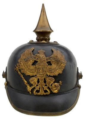 Lot 718 - AN IMPERIAL GERMAN HANOVERIAN FUSILIERS REGIMENT NO. 73 OTHER RANKS PICKELHAUBE