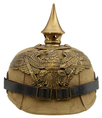 Lot 724 - A COPY OF THE SCARCE CLOTH COVERED CORK PRUSSIAN PICKELHAUBE