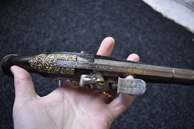 Lot 603 - A 40-BORE 17TH CENTURY BRESCIAN HOLSTER PISTOL