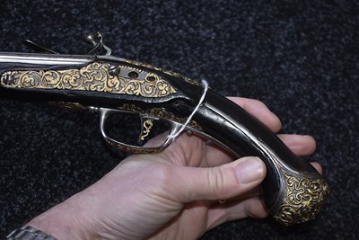Lot 603 - A 40-BORE 17TH CENTURY BRESCIAN HOLSTER PISTOL