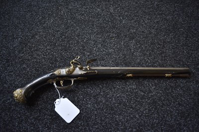 Lot 603 - A 40-BORE 17TH CENTURY BRESCIAN HOLSTER PISTOL