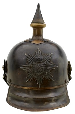 Lot 725 - A COMPOSITE SAXON OTHER RANKS CUIRASSIER'S HELMET