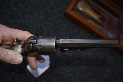 Lot 640 - A CRISP CASED .31 CALIBRE FIVE-SHOT PERCUSSION COLT POCKET REVOLVER