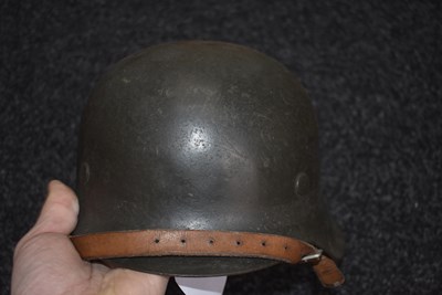 Lot 744 - A THIRD REICH SS SINGLE DECAL M1942 HELMET