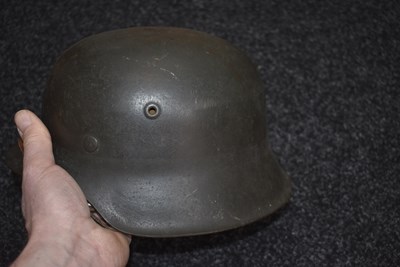 Lot 744 - A THIRD REICH SS SINGLE DECAL M1942 HELMET