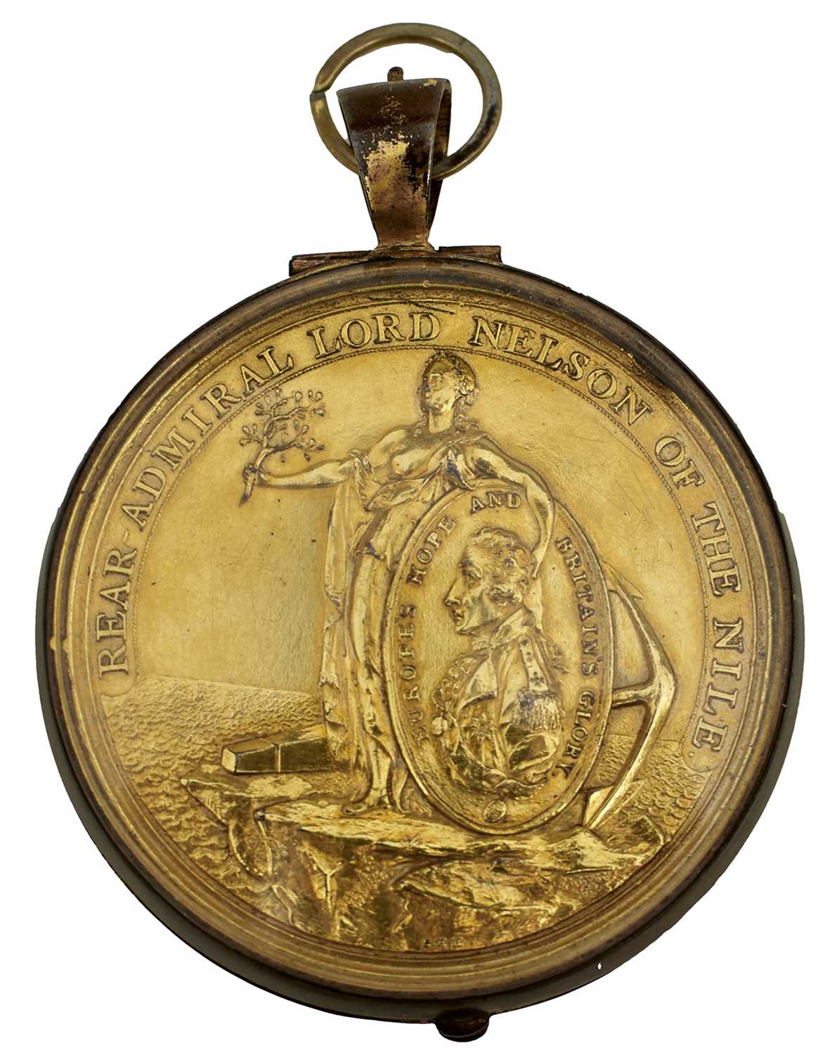 Lot 116 - A LOCKET FRAMED ALEXANDER DAVISON'S 1798 GILT BRONZE NILE MEDAL