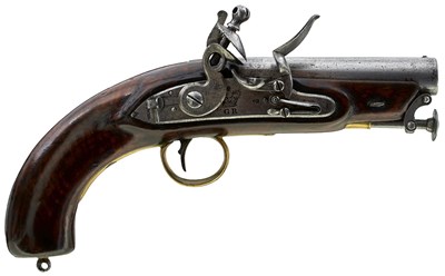 Lot 610 - A .650 CALIBRE FLINTLOCK COASTGUARD OR CUSTOMS PISTOL