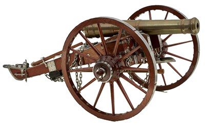 Lot 446 - A GOOD SCRATCH BUILT MODEL FIELD CANNON