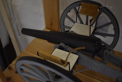 Lot 443 - A GOOD SCRATCH BUILT MODEL OF A 16 POUNDER RIFLED MUZZLE LOADING CANNON AND LIMBER