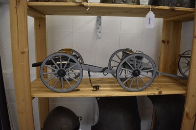 Lot 443 - A GOOD SCRATCH BUILT MODEL OF A 16 POUNDER RIFLED MUZZLE LOADING CANNON AND LIMBER
