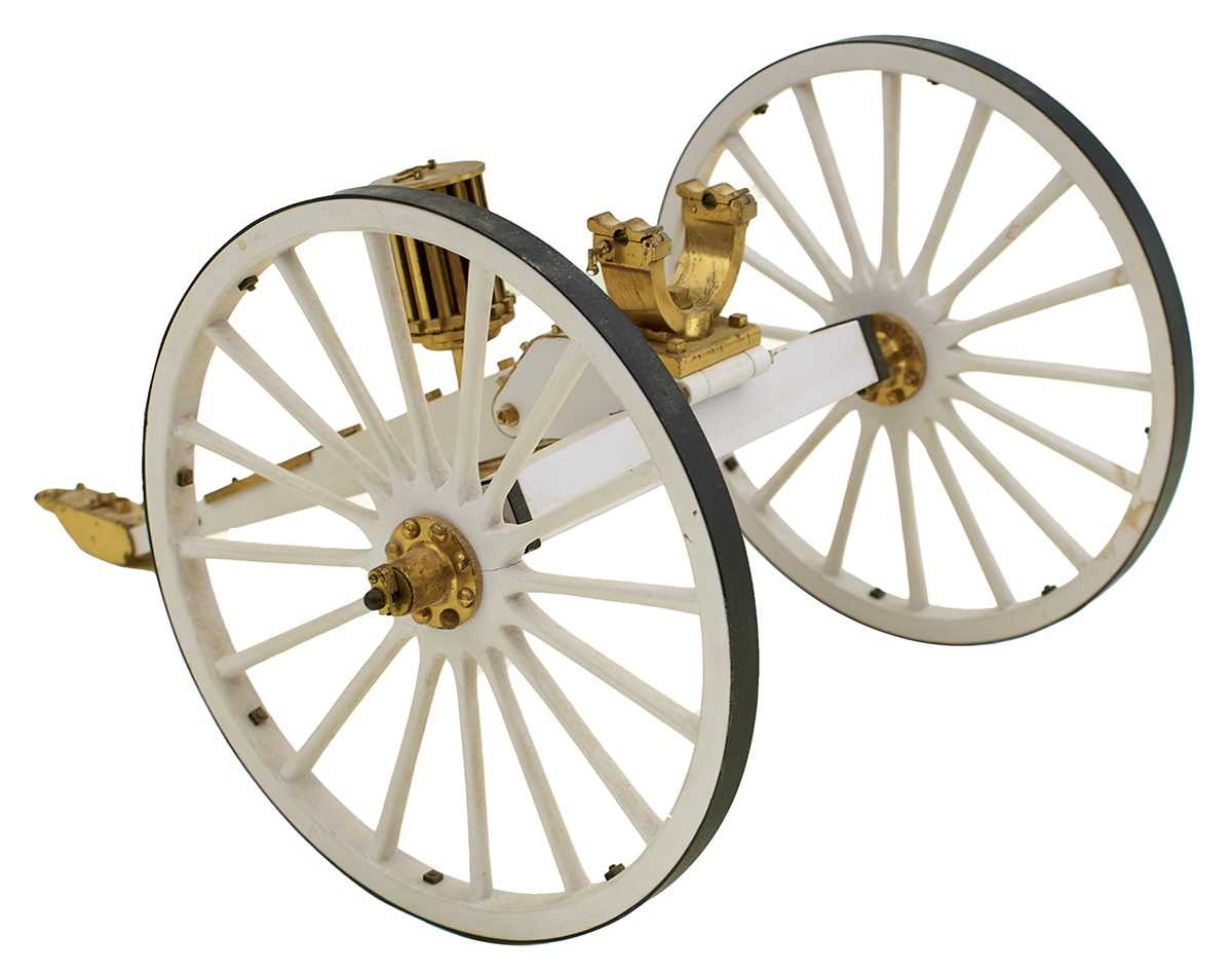 Lot 451 - A GOOD SCRATCH BUILT MODEL GATLING GUN CARRIAGE