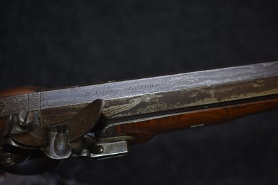 Lot 628 - A PAIR OF .650 CALIBRE FLINTLOCK OFFICER'S PISTOLS BY HENRY NOCK