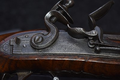 Lot 628 - A PAIR OF .650 CALIBRE FLINTLOCK OFFICER'S PISTOLS BY HENRY NOCK