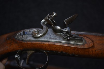 Lot 628 - A PAIR OF .650 CALIBRE FLINTLOCK OFFICER'S PISTOLS BY HENRY NOCK