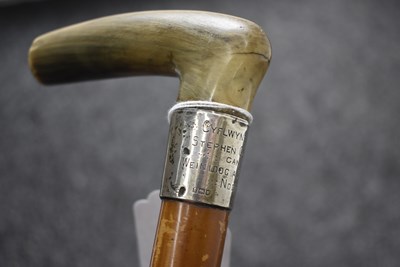 Lot 616 - AN EDWARDIAN WELSH PRESENTATION WALKING STICK