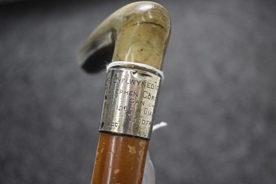 Lot 616 - AN EDWARDIAN WELSH PRESENTATION WALKING STICK