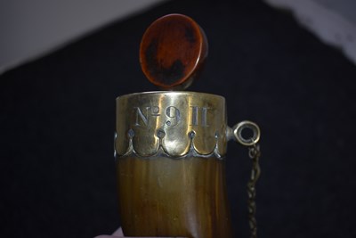 Lot 400 - OLD REF 157-20_M24 A CRIMEAN WAR PERIOD RUSSIAN NAVAL GUNNER'S POWDER HORN