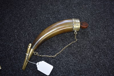Lot 400 - OLD REF 157-20_M24 A CRIMEAN WAR PERIOD RUSSIAN NAVAL GUNNER'S POWDER HORN