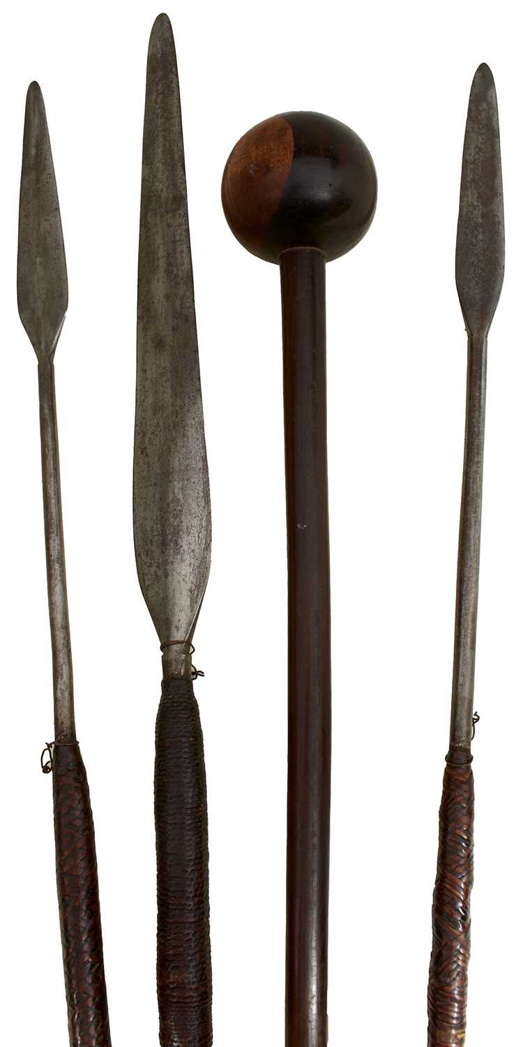 Lot 319 - A ZULU WARRIOR'S SET OF WEAPONS CIRCA 1870,