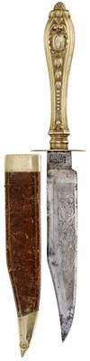 Lot 845 - A BOWIE KNIFE BY LINGARD