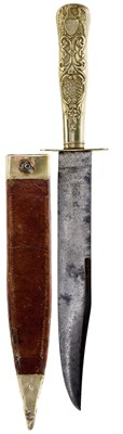 Lot 841 - A LARGE BOWIE KNIFE BY EDWARD BARNES