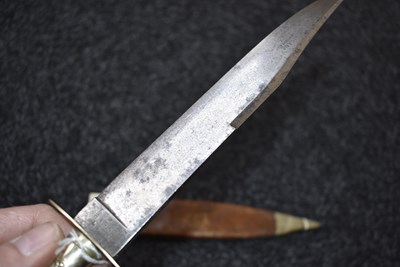 Lot 841 - A LARGE BOWIE KNIFE BY EDWARD BARNES