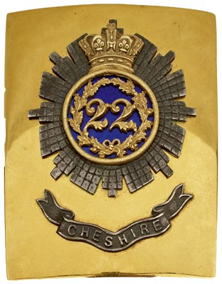 Lot 772 - AN OFFICER'S SHOULDER BELT PLATE TO THE 22ND REGIMENT OF FOOT (CHESHIRE)