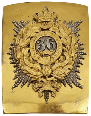 Lot 777 - AN OFFICER'S SHOULDER BELT PLATE TO THE 36TH REGIMENT OF FOOT (HEREFORDSHIRE)