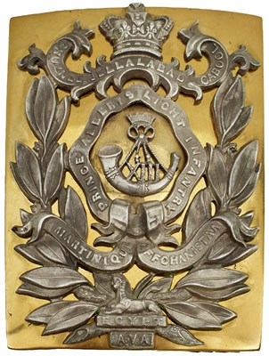 Lot 775 - AN OFFICER'S SHOULDER BELT PLATE TO THE 13TH REGIMENT (1ST SOMERSETSHIRE)