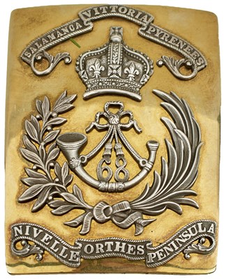 Lot 774 - AN OFFICER'S SHOULDER BELT PLATE TO THE 68TH REGIMENT (DURHAM LIGHT INFANTRY)