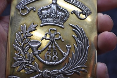 Lot 774 - AN OFFICER'S SHOULDER BELT PLATE TO THE 68TH REGIMENT (DURHAM LIGHT INFANTRY)