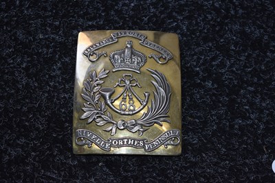 Lot 774 - AN OFFICER'S SHOULDER BELT PLATE TO THE 68TH REGIMENT (DURHAM LIGHT INFANTRY)