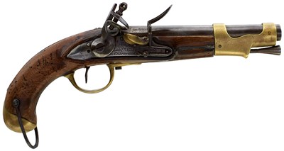 Lot 545 - A RARE .650 CALIBRE FRENCH FLINTLOCK AN IX CAVALRY PISTOL