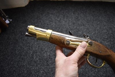 Lot 499 - A RARE .650 CALIBRE FRENCH FLINTLOCK AN IX CAVALRY PISTOL